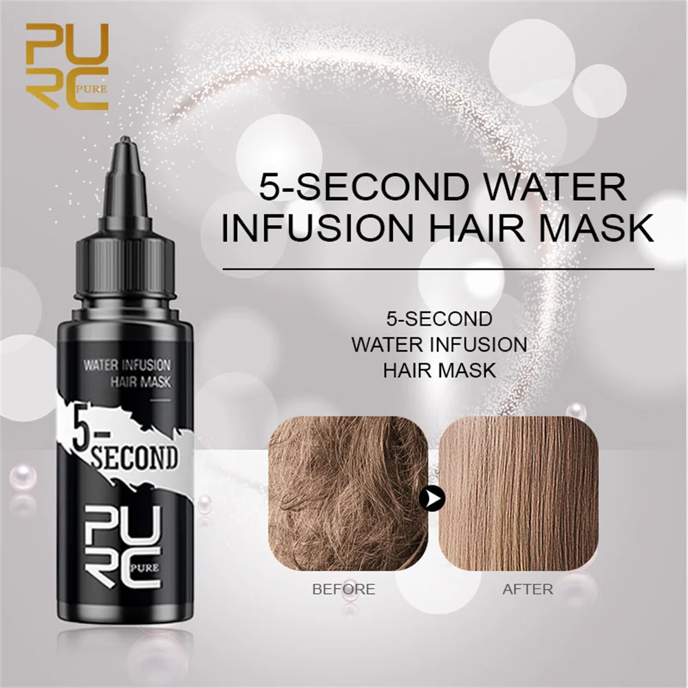 

PURC 5-second Water Infusion Hair Mask Repair Frizz Smoothing Straightening Keratin Hair & Scalp Treatment for Hair Care 60ml