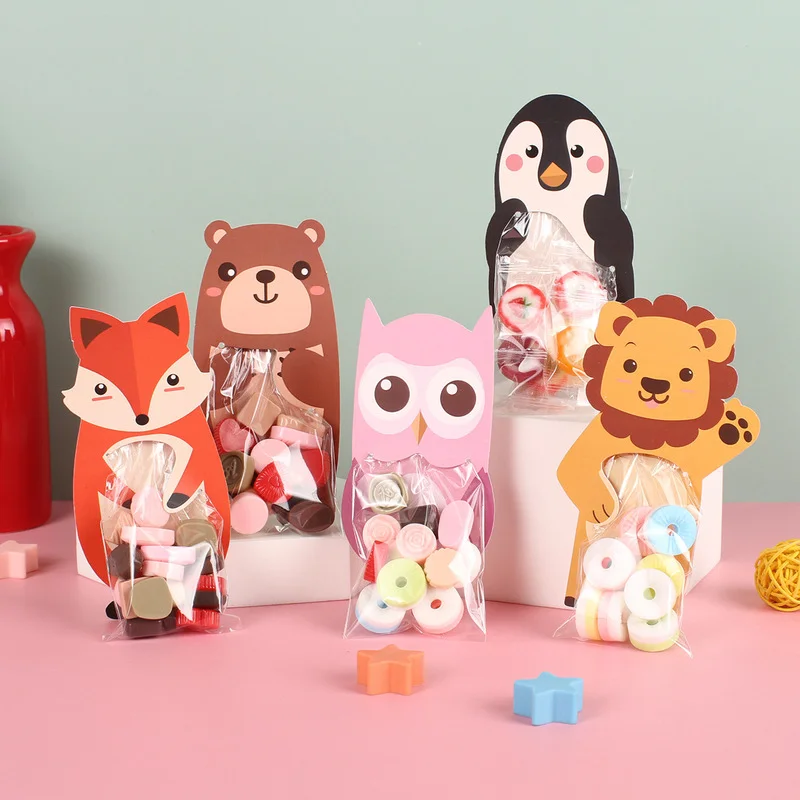 

20pcs Jungle Animal Candy Bag Cute Rabbit Fox Safari Birthday Party Bag of Sweet Gift Bags Kids Party Gift Pouch Party Favor