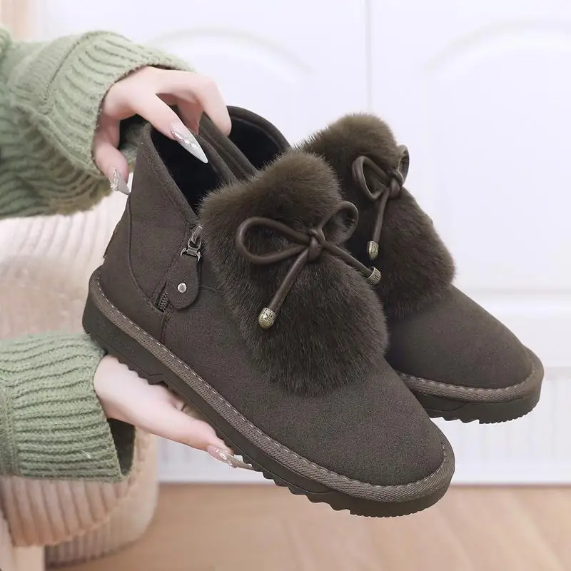 Зимние ботинки на меху кожаная женская обувь женские австралийские плюшевые