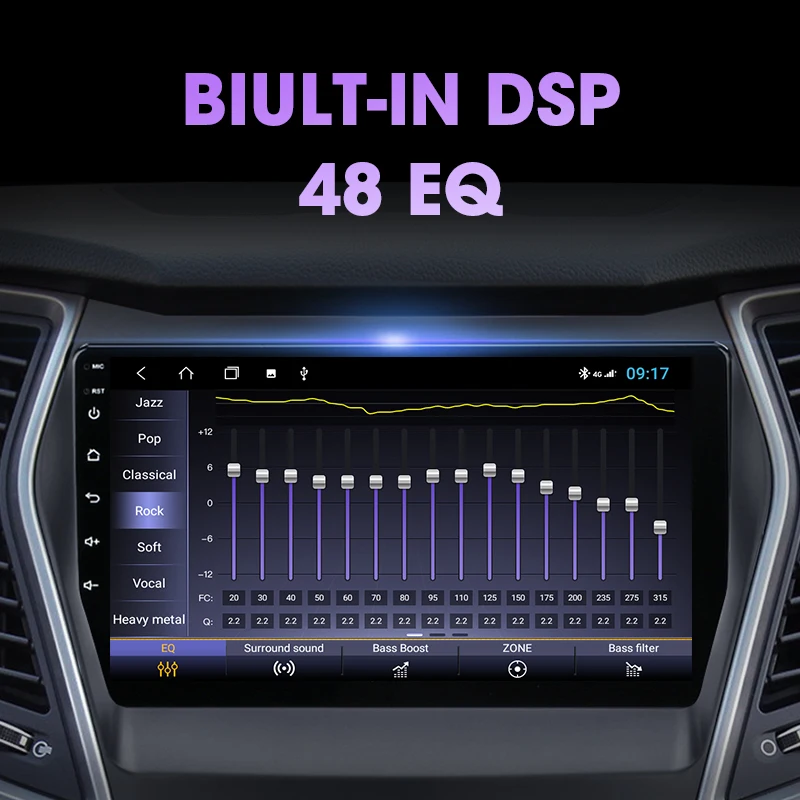 jmcq 9 2 din ips android 2g32g car radio for hyundai santa fe 3 2013 2017 rds dsp auto audio navigation gps navi head unit free global shipping