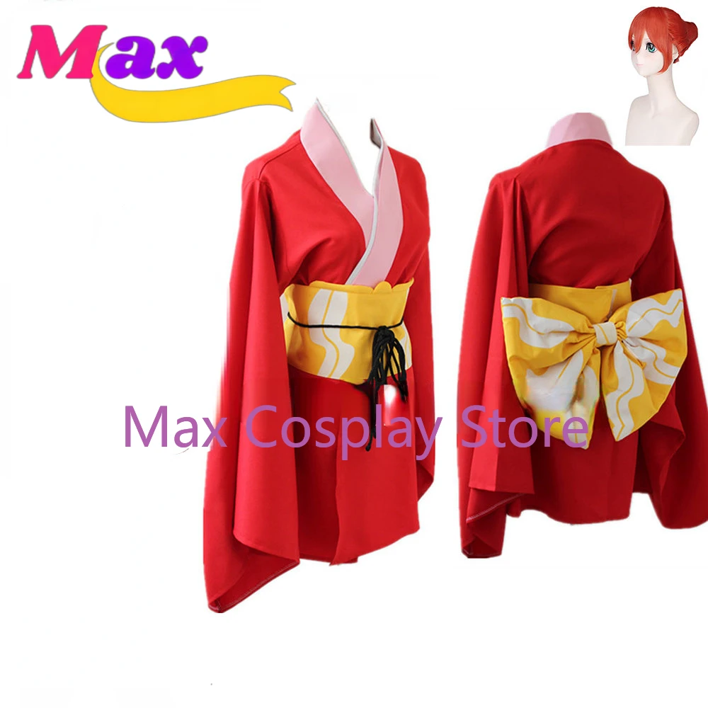 Max Cos Кагура кимоно косплей костюм аниме серебряная душа красное платье японское