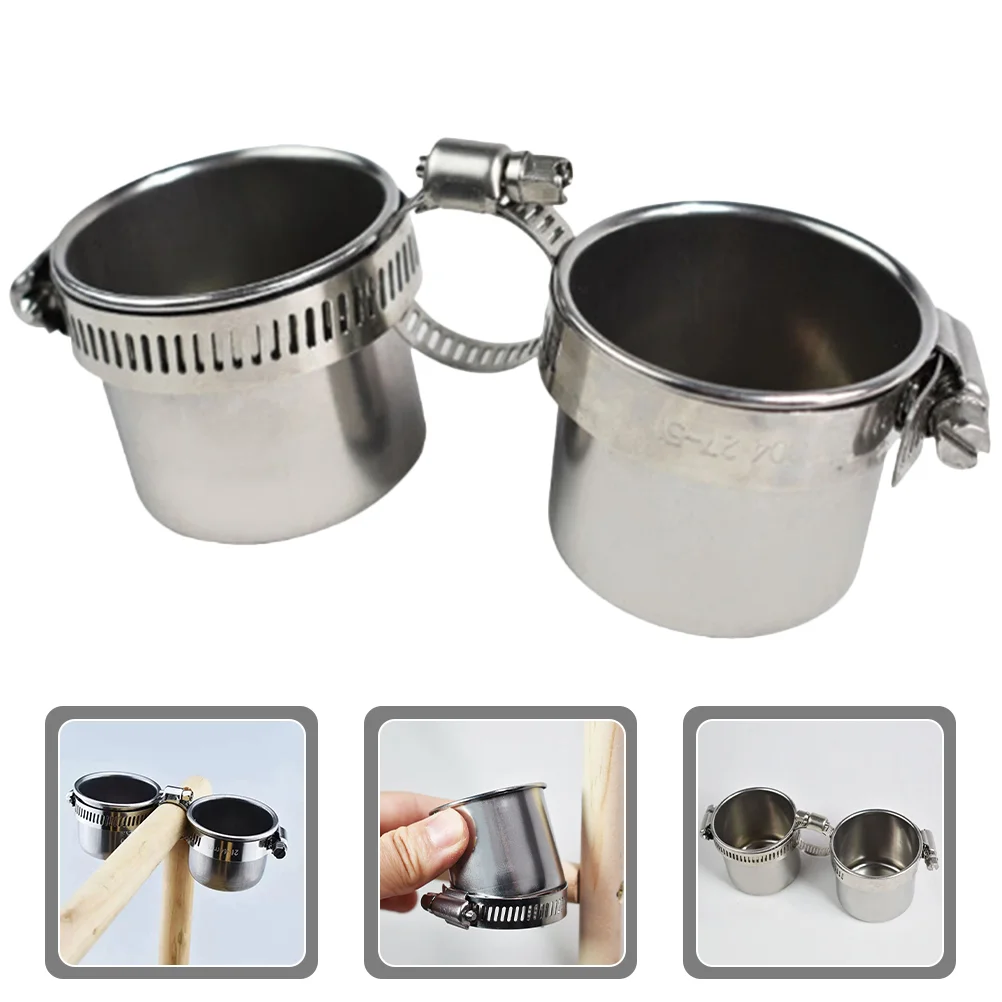 

Parrot Bird Feeding Cage Feeder Dish Water Birdscups Standing Cup Accessories Pigeon Bowl Pet Pole Container Bracket Feeders