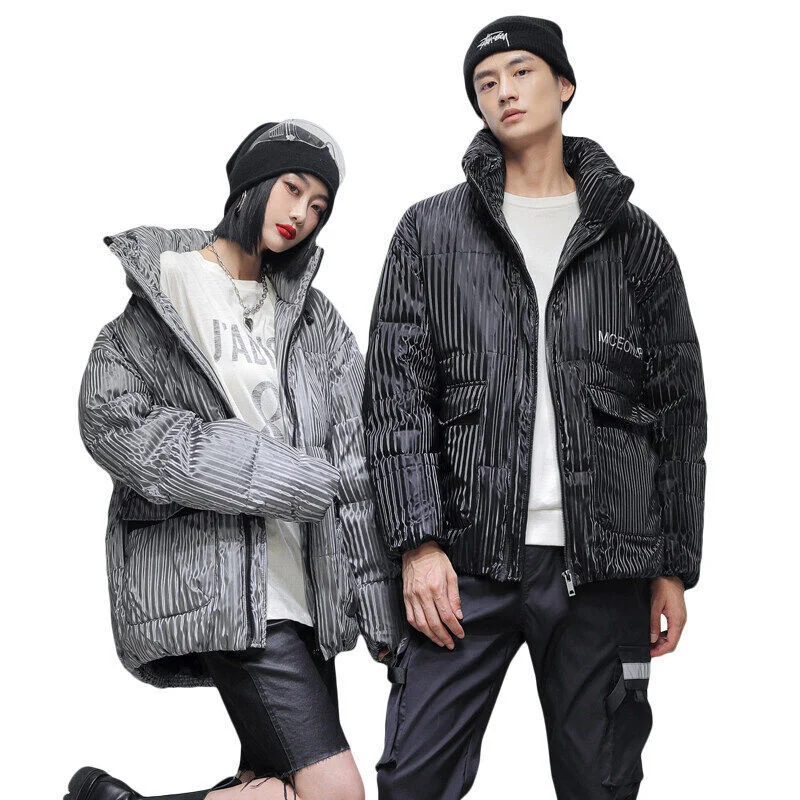 2022 Couple Women's Parka Coat Fashion Basic Cotton Down Jacket Winter Fashion Soft And Thick Stand-up Collar Men's Jacket