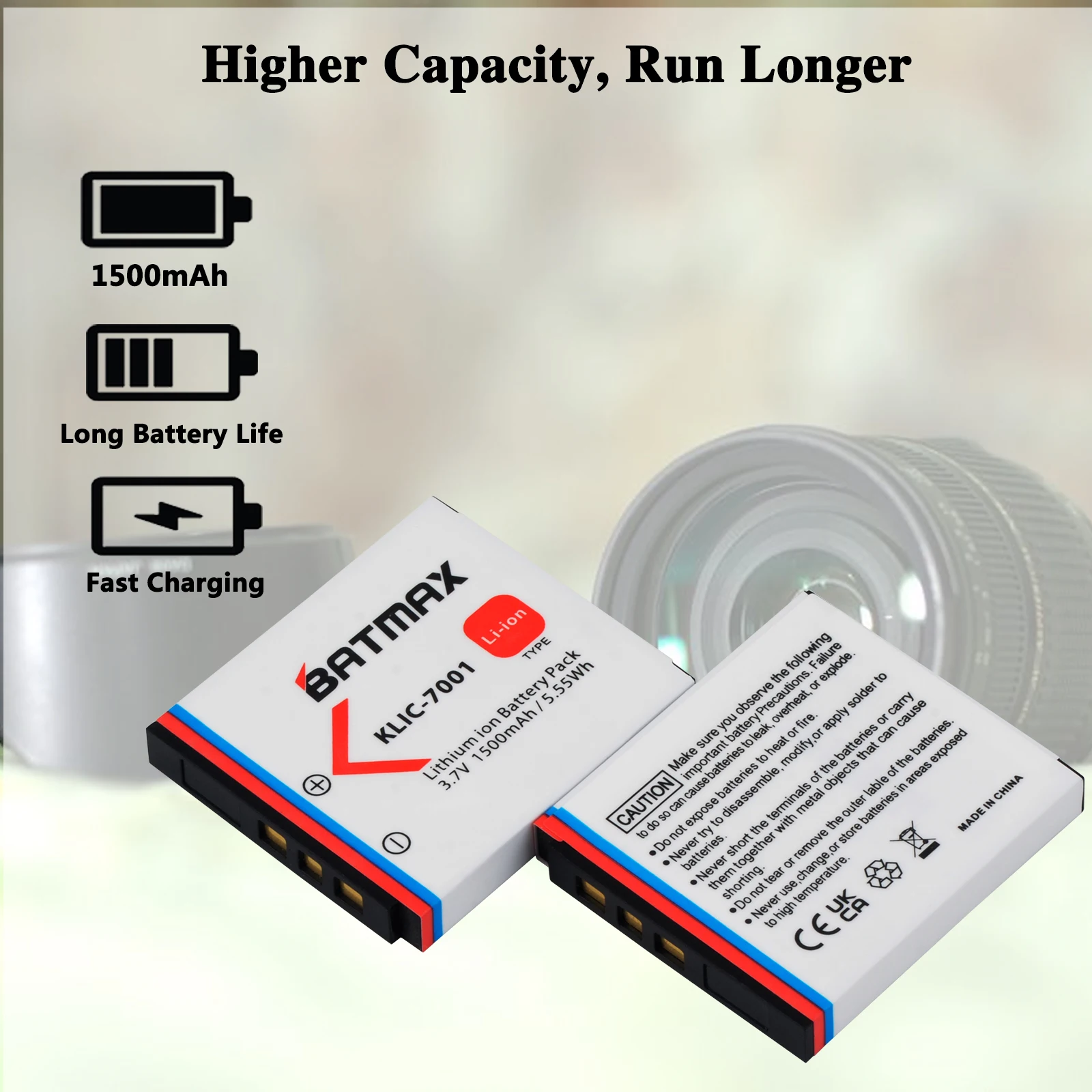 Батарея Batmax KLIC-7001 KLIC7001 1500 мАч для Kodak M1063 M341 M340 M320 M1073 M753 M763 M853 M863 M893 M1013 IS V550