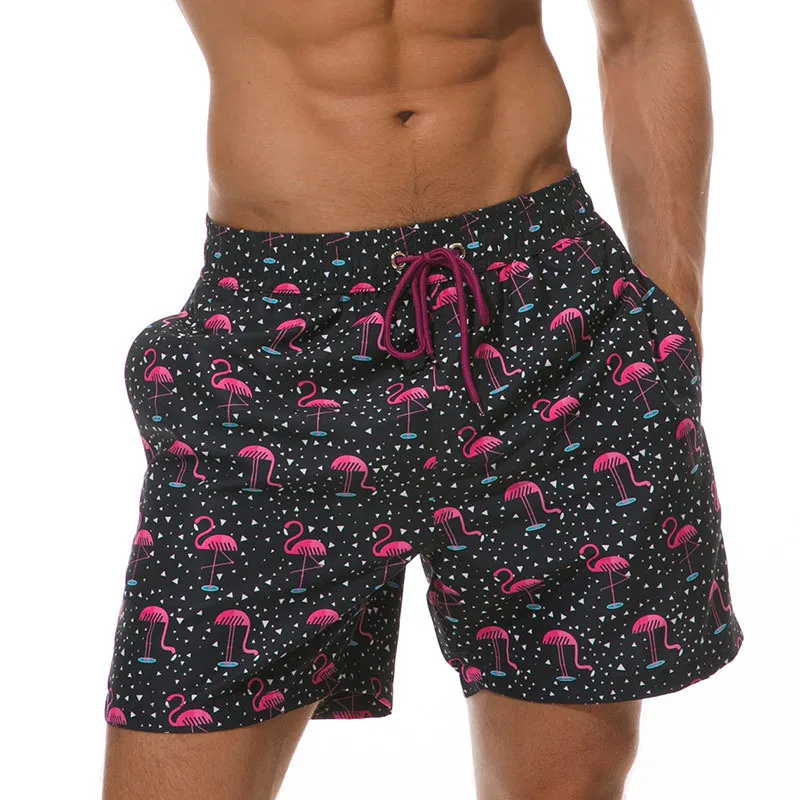 

Men's flamingo and pineapple shorts, fashionable swimsuit, Beach sports pants, children's shorts