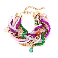 bohemia multi layer winding charm bracelet exaggerated hand knitted twist bracelet jewelry