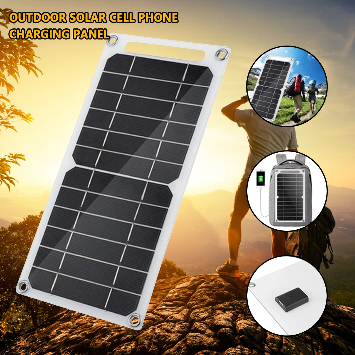 

USB Solar Charger Panel Waterproof Portable Solar Panel Output USB Outdoor Portable Solar System For Cell Mobile Phone Charging