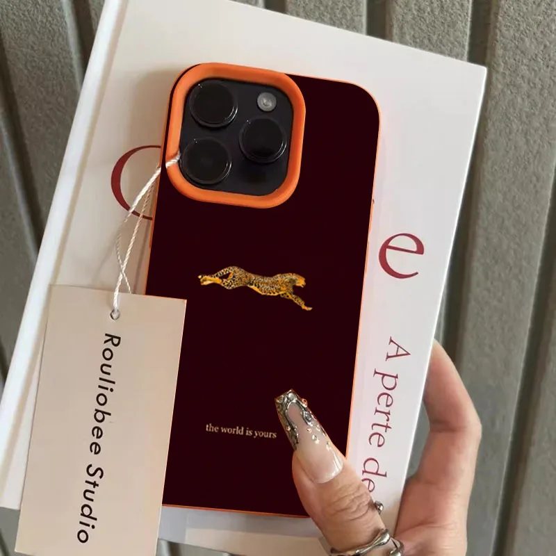 Фото Минималистичный чехол для телефона с леопардовым принтом для iPhone 17 Pro, 16, 15, 14 Plus, 13, 12, 11 Pro Max, 17 Air, XR, XS Max – Модный мягкий чехол №2