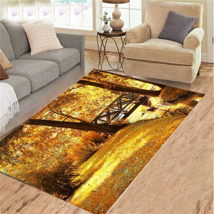 

2022 Autumn tree Area Rugs livingroom Floor Mat Cartoon Super Pattern 3D Printing Carpets for Living Room Mat for Living Room