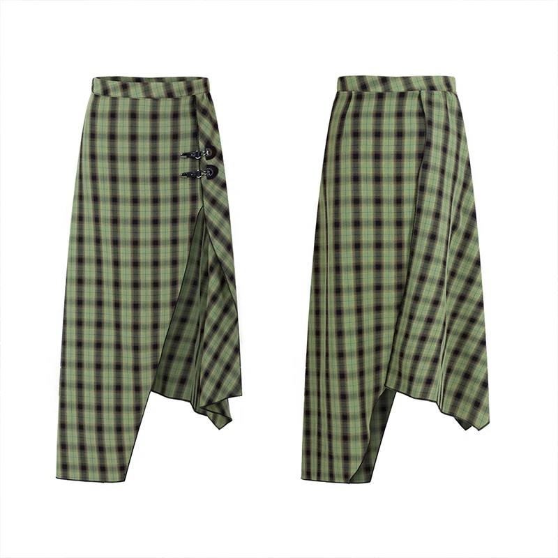 Женская юбка в стиле Панк RAVE повседневная Милая Асимметричная полуюбка панк с