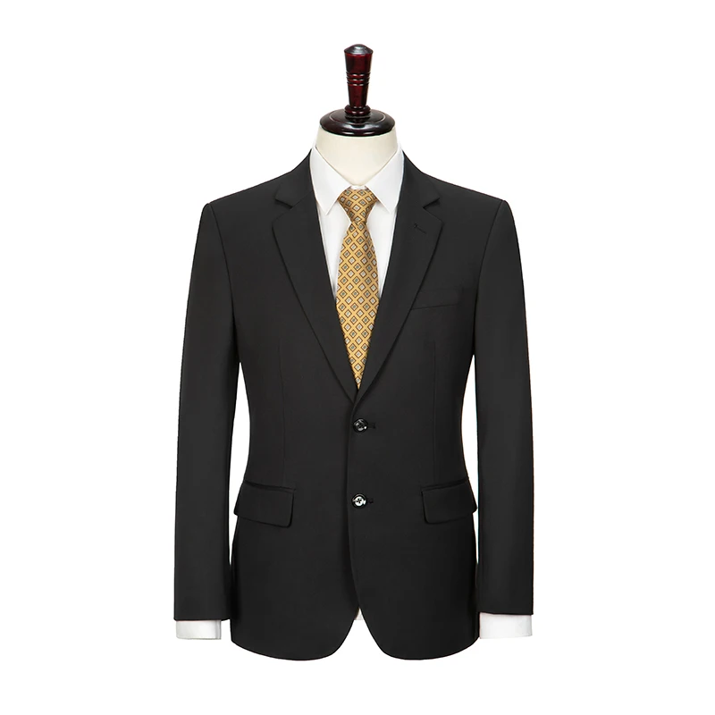 Костюм мужской из тонкой стрейчевой шерсти твист против морщин черный на заказ