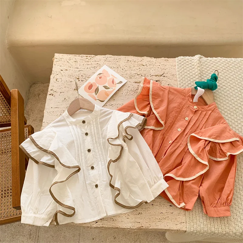 

Girls' Shirts 2022 Spring New Korean Version Of The Western Style Children'S Clothing Lace Doll Shirt Little Girl Sweet Shirt