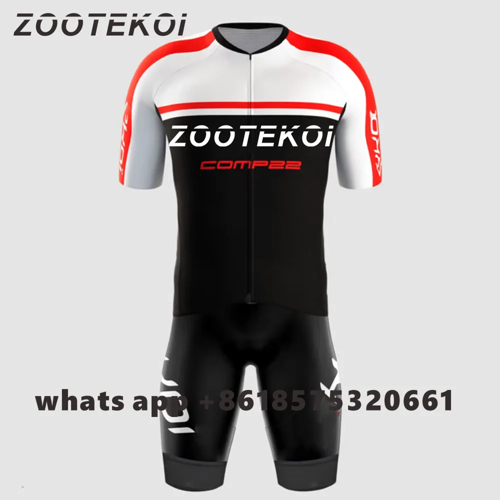 

Мужские летние триатлоновые велосипедные колготки ZOOTEKOI, костюм для велоспорта, высококачественное боди с коротким рукавом для бега и плава...