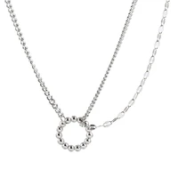 silver color classical double circle clavicle femininity necklace neck accessories hot selling fashion choker jewelry women gift