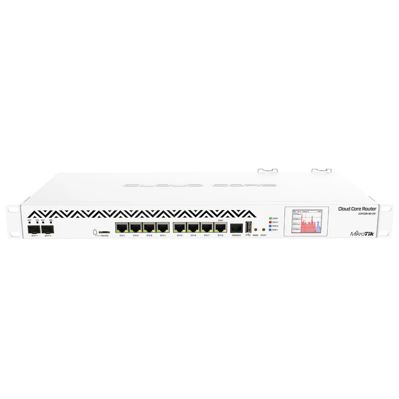 

Mikrotik CCR1036-8G-2S+EM Router 1U rackmount, 8xGigabit Ethernet, 2xSFP+ cages, LCD, 36 cores x 1.2GHz CPU, 8GB RAM, Dual PSU