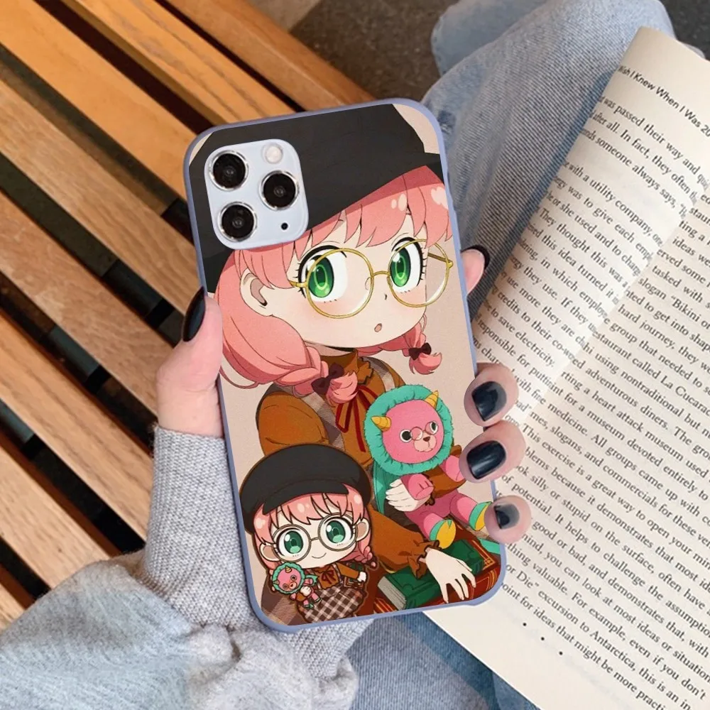 Чехол для телефона Kawaii Anime SPY FAMILY Anya Forger IPhone 14 11 12 13 Mini Pro Xs Max 8 7 6 6S Plus X XR однотонный