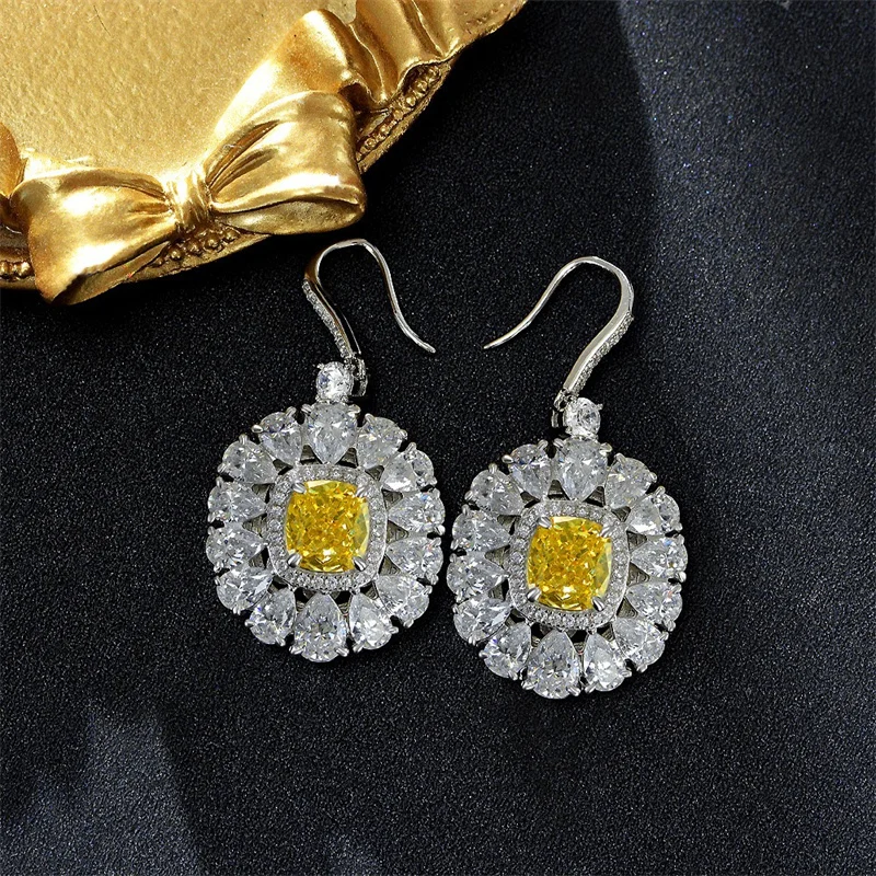 

Дизайнерские вечерние ные ювелирные изделия из стерлингового серебра 925 пробы, серьги с фианитом 3A