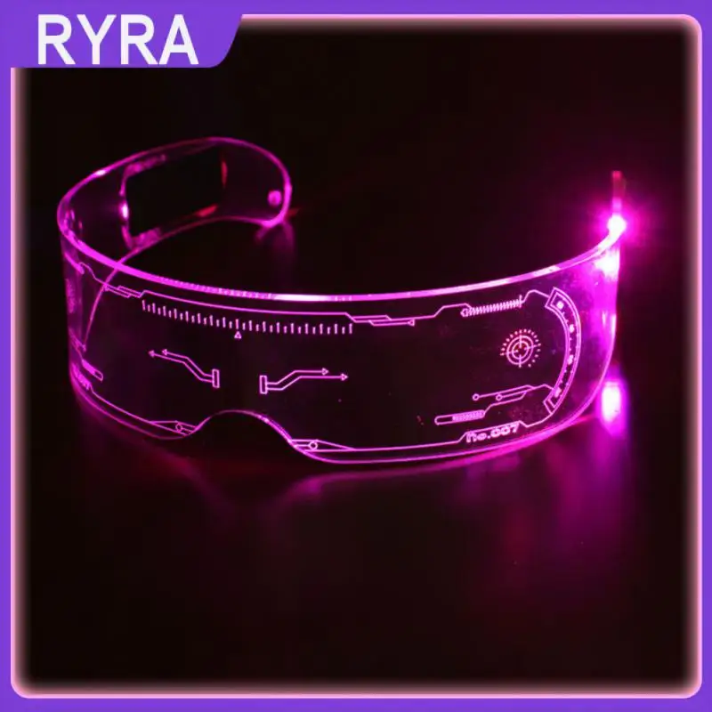 

LED Luminous Glasses LED Glasses EL Wire Neon Light Up Visor Eyeglasses Bar Party EyeWare For Halloween Christmas Parties