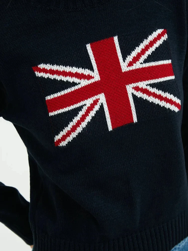 Топ в европейском и американском стиле женский осенне-зимний свободный свитер с