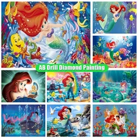 diamond painting disney ab little mermaid cross stitch kit princess diamond embroidery mosaic picture home decoration gift ll50