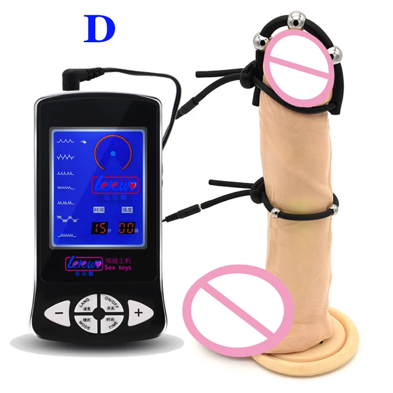 

Electro Shock Therapy Cock Ring Pulse Stimulator Massage Orgasm Electric Stimulation Penis Ring Erotic Sex Toys For Men Cbt BDSM