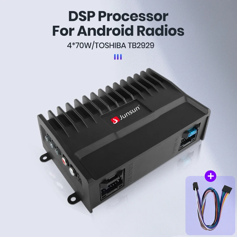 Junsun DSP Car Audio Processor 4*70W For Android Radio Stereo amplifier HIFI Speakers Improve Subwoofer Plug And Play