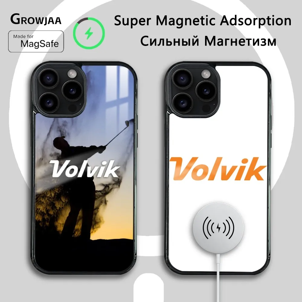 V-VolvikS Golf Luxury Phone Case For IPhone 16 15 14 13 12 11 Pro Max Plus Mini Magsafe Mirror Wireless Magnetic Cover