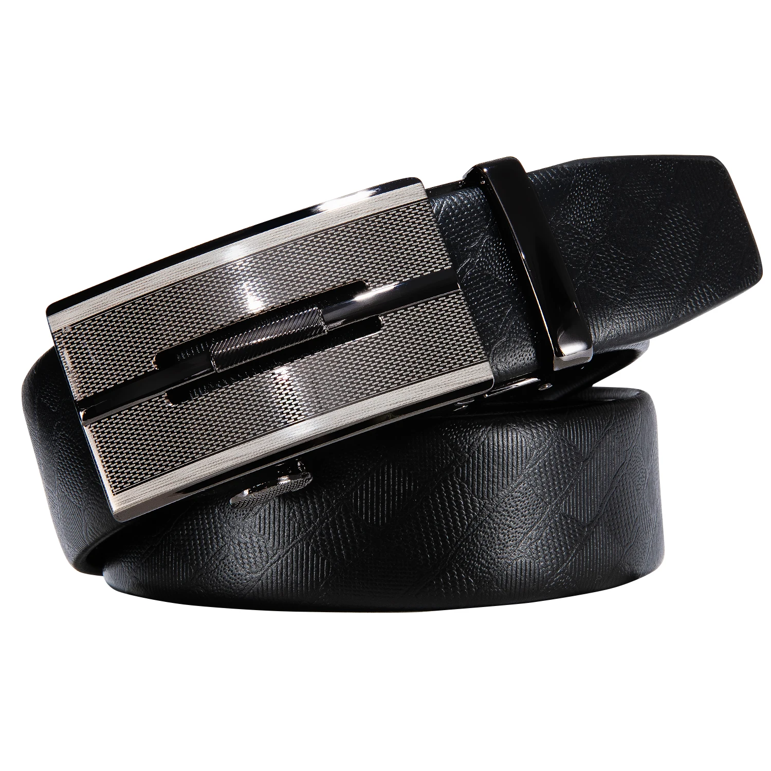 Dubulle Mens Leather Belt Metal Automatic Buckle Brand High Quality Luxury Belts for Men Famous Work Business Black Strap