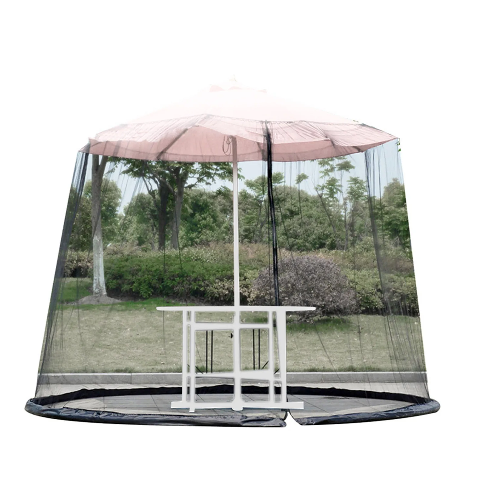 

Зонт-сетка для патио, большая палатка для кемпинга, москитная сетка, регулируемый сетчатый корпус из полиэстера с молнией, легкая дверь