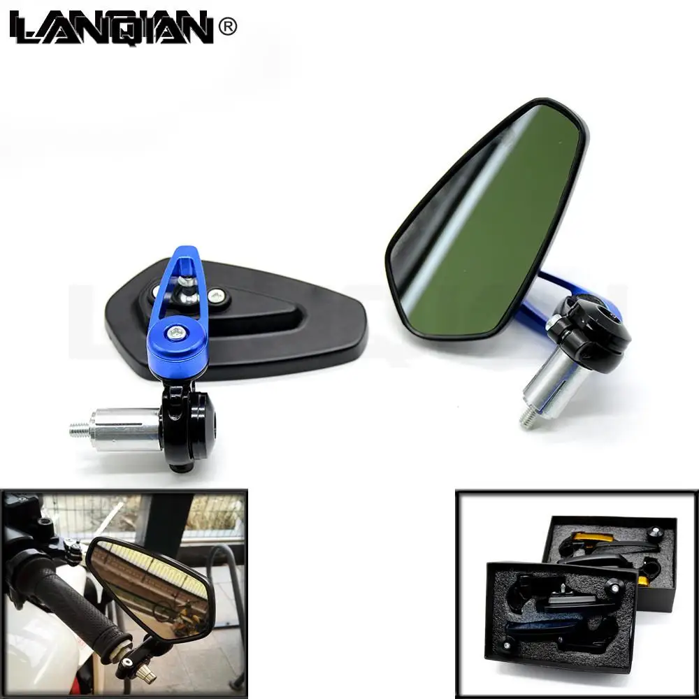 

Motorcycle Mirrors Handle Bar End Side Rearview Mirrors Blue Glass Cafe Racer For BMW K1200R K1300 S/R/GT SPORT K1200S K1300R