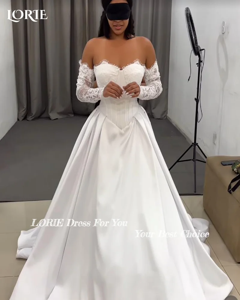 Фото Кружевное винтажное свадебное платье LORIE с аппликацией, вырезом в форме сердца, плиссировкой, открытой спиной, силуэт «русалка», индивидуальный пошив, без перчаток №3