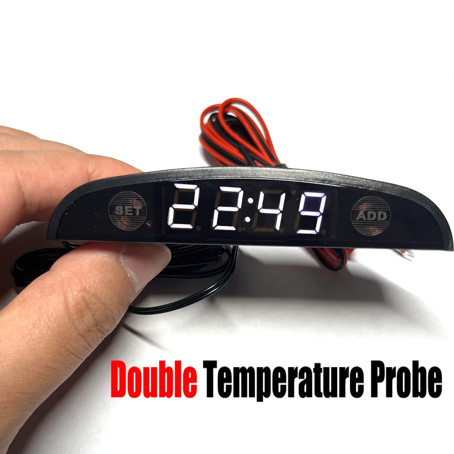 

Белый, красный, синий, зеленый, 12-24 В, автомобильный термометр в виде Луны, вольтметр, часы, дисплей для автомобиля, двойной датчик температуры