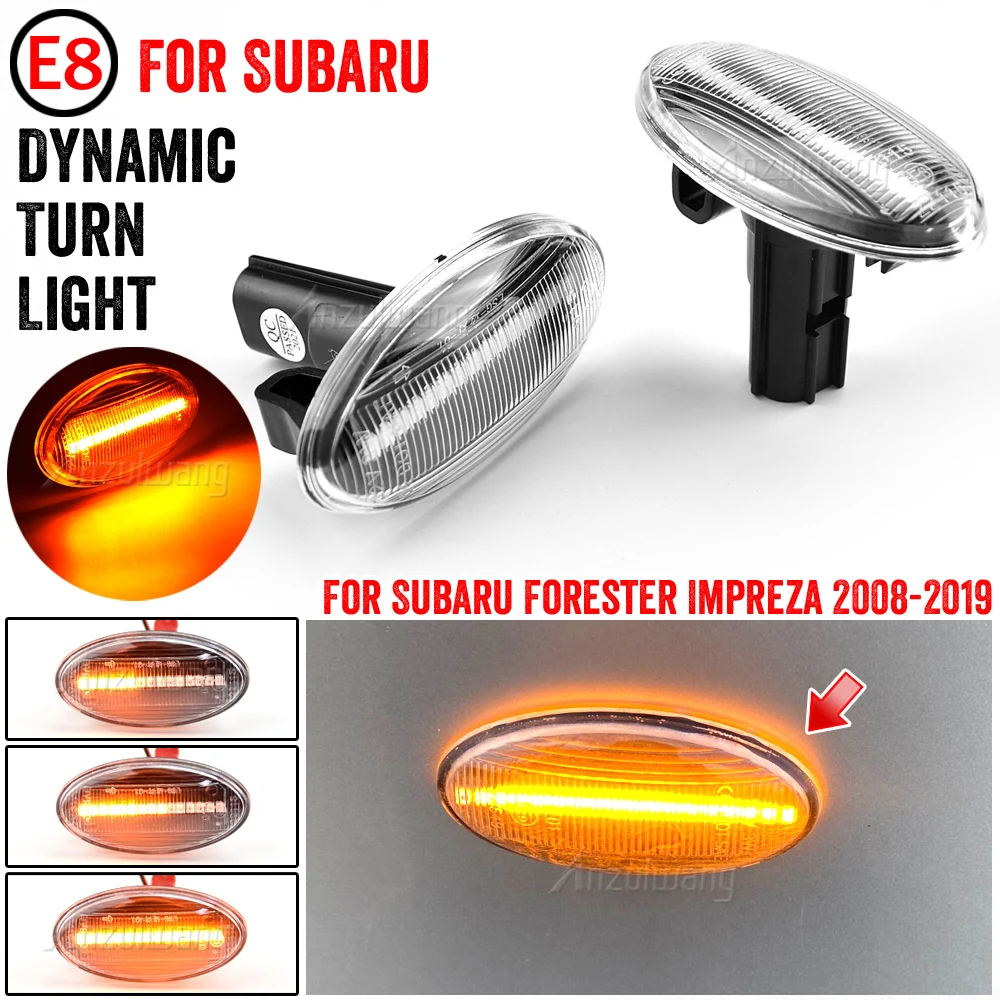 

2x For Subaru WRX Forester LED Dynamic Side Marker Lights Turn Signal Lamps Impreza G12 Stella R15 08-19 Canbus Car Accessories