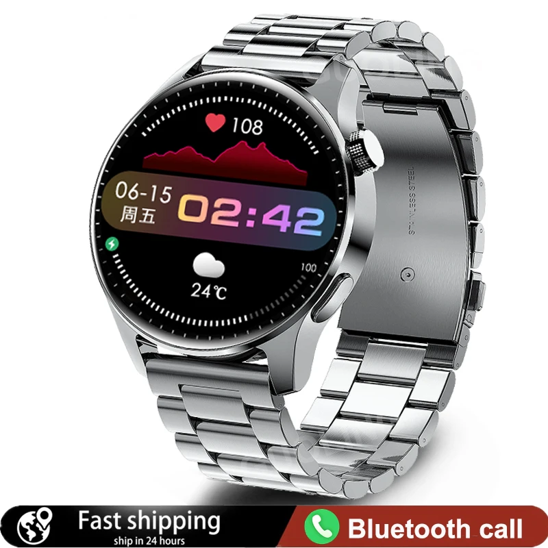

2021 New Bluetooth Call Smartwatch Men Full Touch Screen Sports Fitness Watch Bluetooth Is Suitable For Android IOS Smart Watch