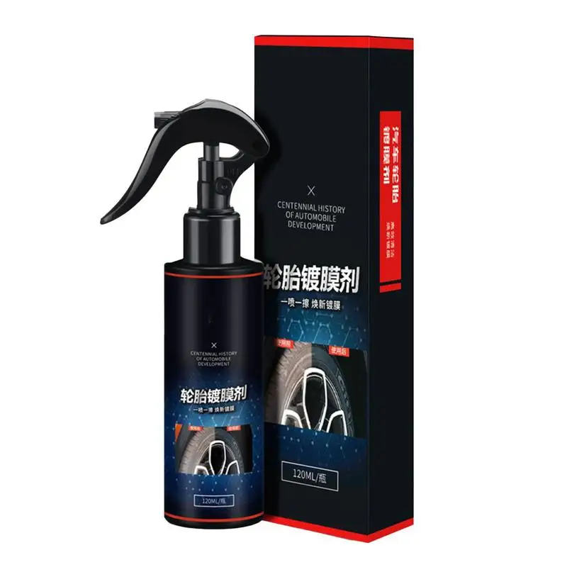 

120ml Tire Shine Cleane Auto Tire Retreading Repair Cleaner Easy to Use Tire Shine Spray for Cars Trucks Motorcycles RVs