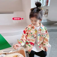 girls spring clothes coat childrens korean style coat spring and autumn children graffiti coat baby spring clothing