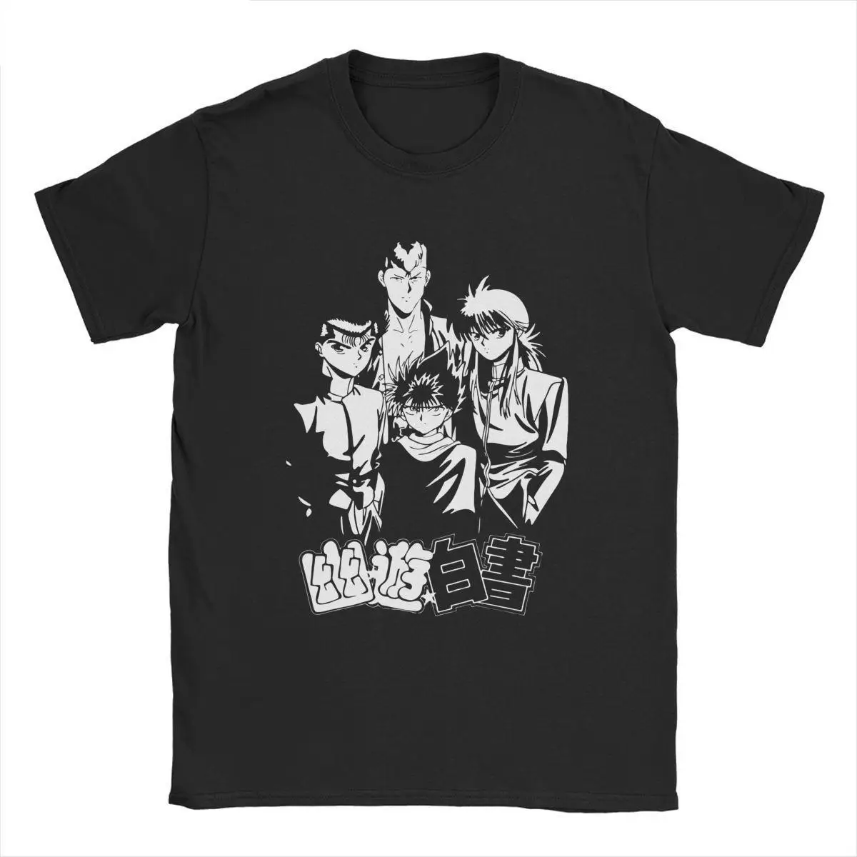 

Funny Yu Yu Hakusho Gang Anime T-Shirt Men Crewneck Pure Cotton T Shirt Short Sleeve Tees Gift Idea Tops