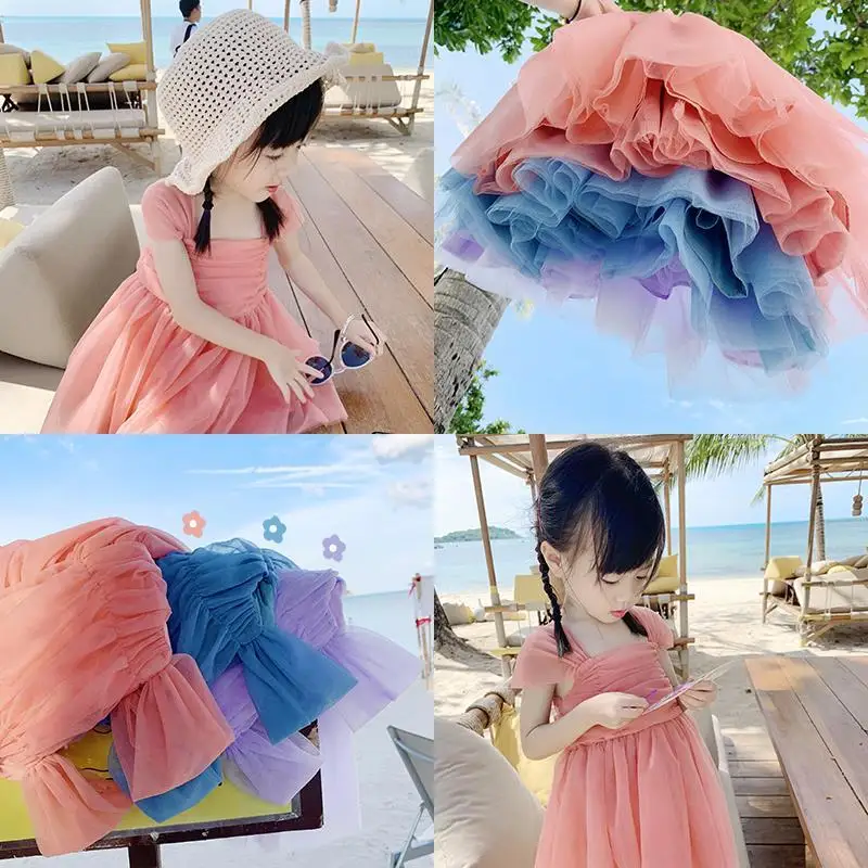 

Princess Kids Cute Baby Dress For Girls Fancy Wedding Dress Sleeveless Sequins Party Birthday Baptism Dress For Girl Summer 2021