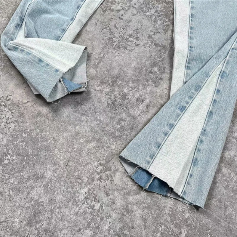 ASKYURSELF Jeans Washed Patchwork Men Women 1:1 Askyurself Casual Jeans Trouser