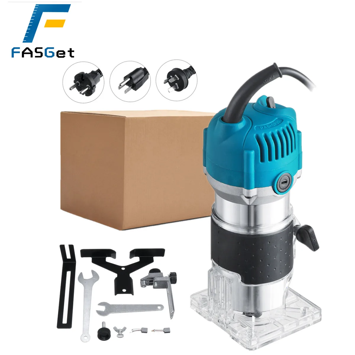 

220V 6.35MM 1400W Electric Trimmer 40000RPM Hand Carving Wood Milling Engraving Slotting Trimming Machine Woodwork Router Tool
