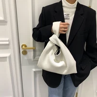 pleated korean style kawaii shoulder bag large capacity tote bag 2022 pu leather womens designer luxury brand large bucket bag