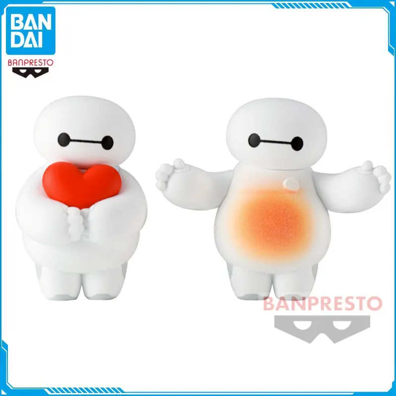Flocking Baymax Intelligent Robot Collectible Model Children Gift Bandai Disney Fluffy Puffy Original