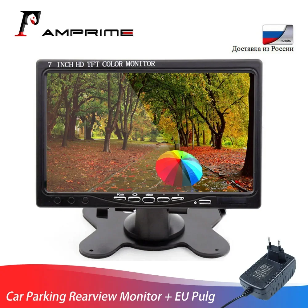 

NEW2023 AMprime Car Parking Rearview Reverse Monitor HDMI VGA Digital Display For Car Backup Camera Reversing Monitor With EU Po