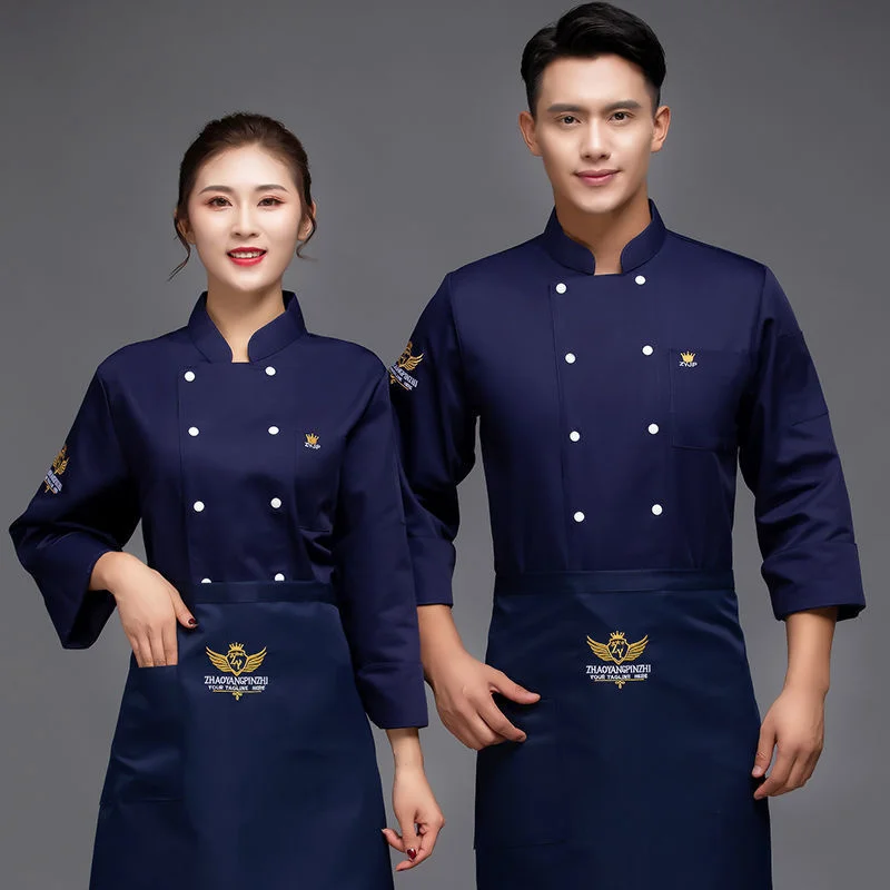 

Chef Jacket Wholesale Head Chef Uniform Restaurant Hotel Kitchen Cooking Clothes Catering Foodservice Chef Shirt Apron HatBakery