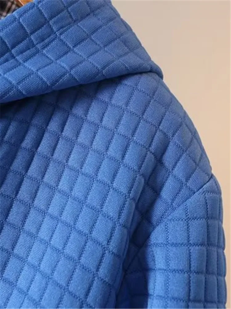 Женская осенне-зимняя Толстовка размера плюс с длинными рукавами из ткани