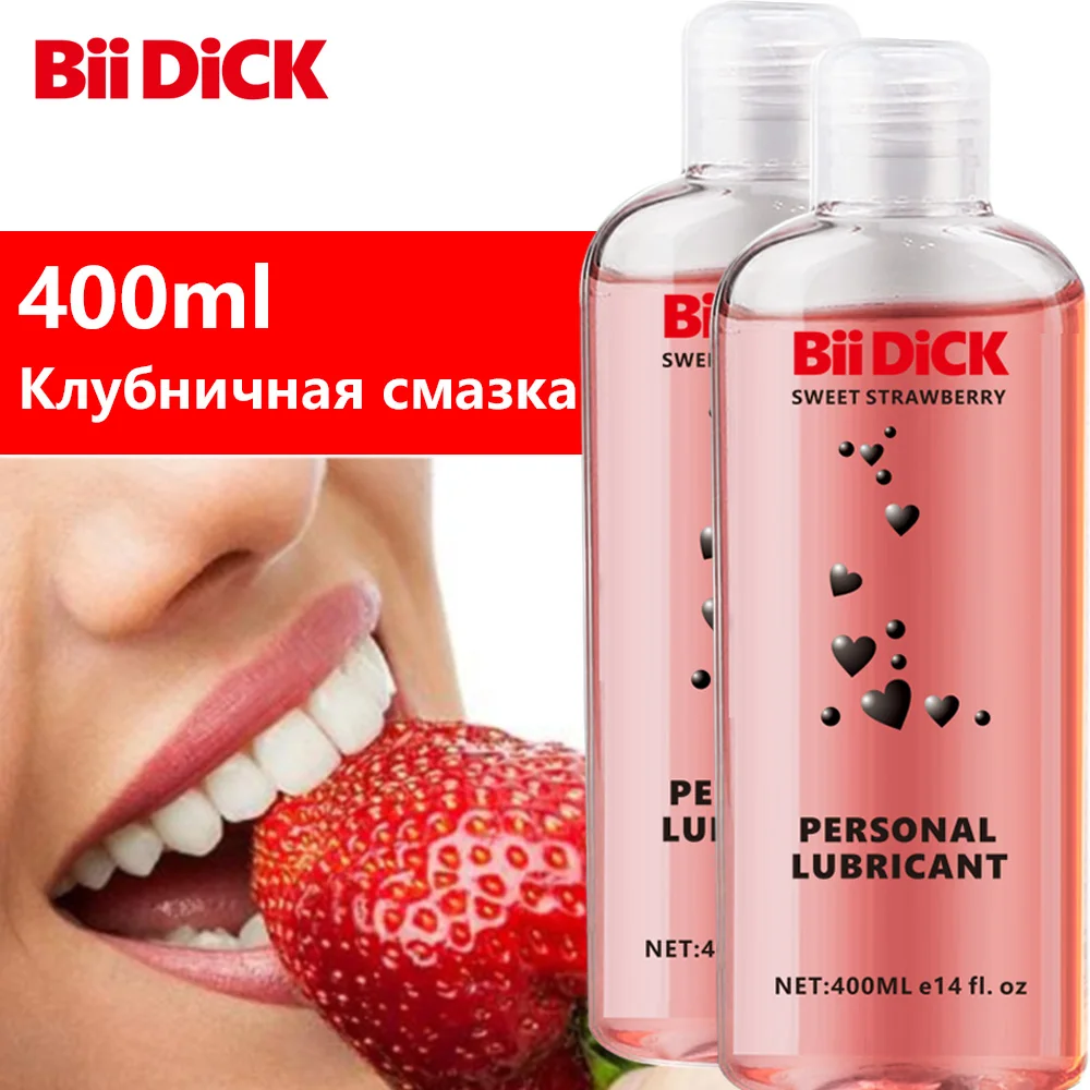 

400ml Strawberry Flavor Anal Grease for Sex Lubricant Lube Gel Vagina Lubrication Fruit Taste Water Based Oil Lubricante Sexual