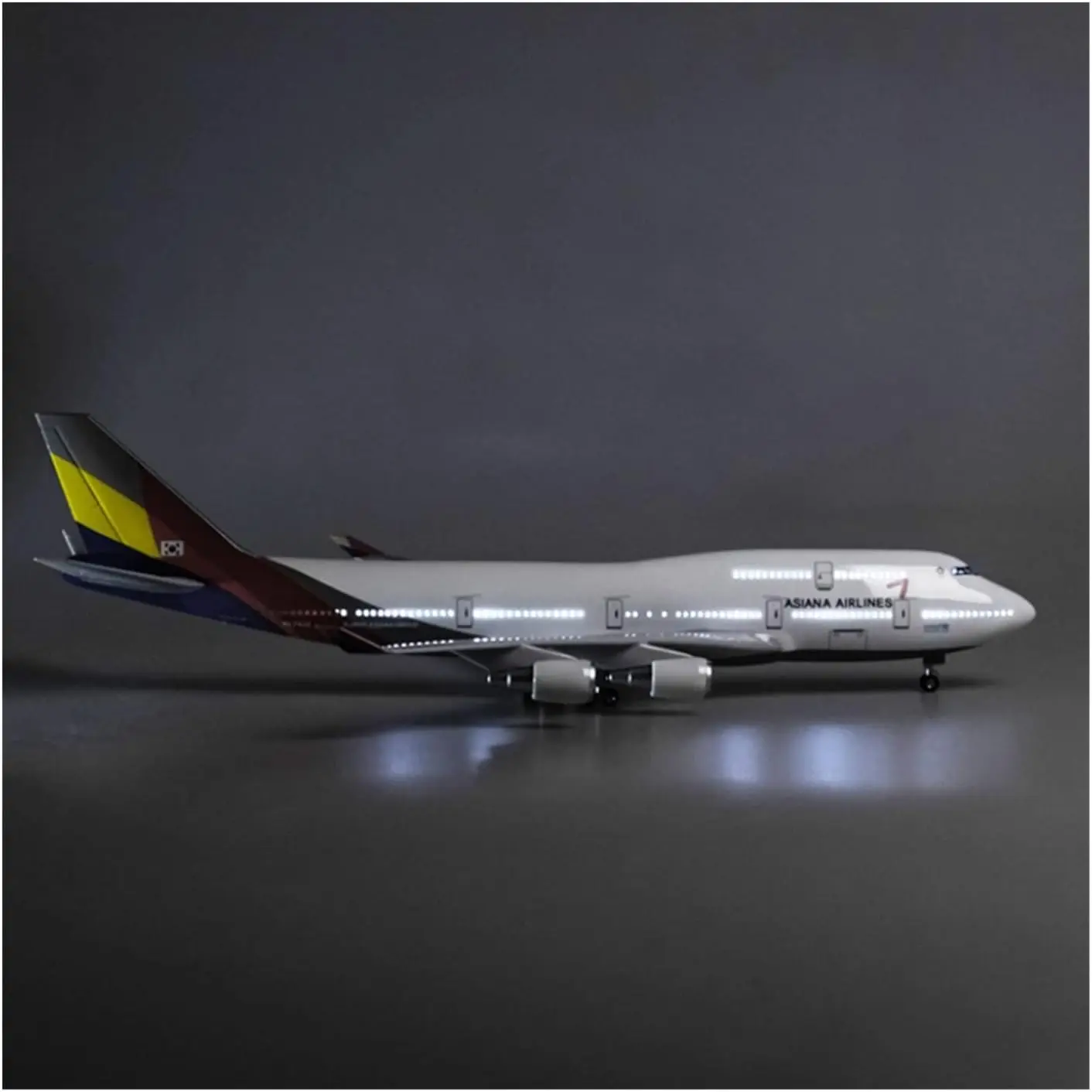 Масштаб 1/150 B747 Модель самолета Корейский Asiana Airways 47 см Литой под давлением самолет