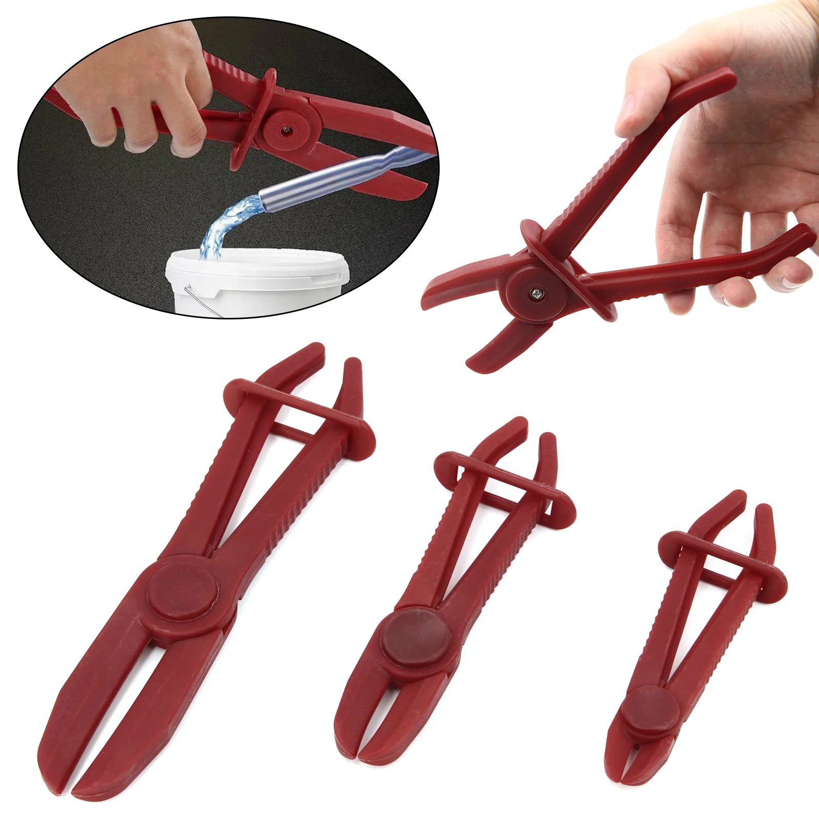 Car Hose Tube Clamp Pliers for Radiator Brake Flexible Fuel Water Line Pinch Off Pliers for Car Repair Removal Hand Tool