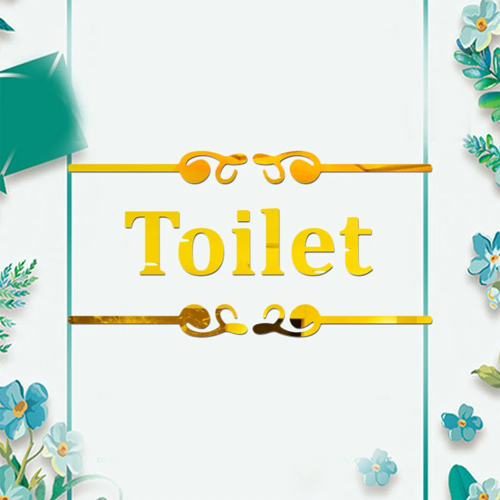 

Wall Sticker Bathroom Stickers Toilet Acrylicdoor Creative English Sign Mirror