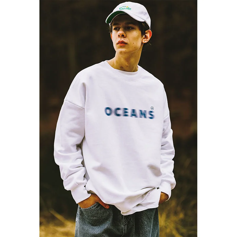 

Letter Print Men's Loose Sweatshirts Fashion Brand Streetwear Harajuku Casual Male Pullovers O-neck Unisex Hoodies